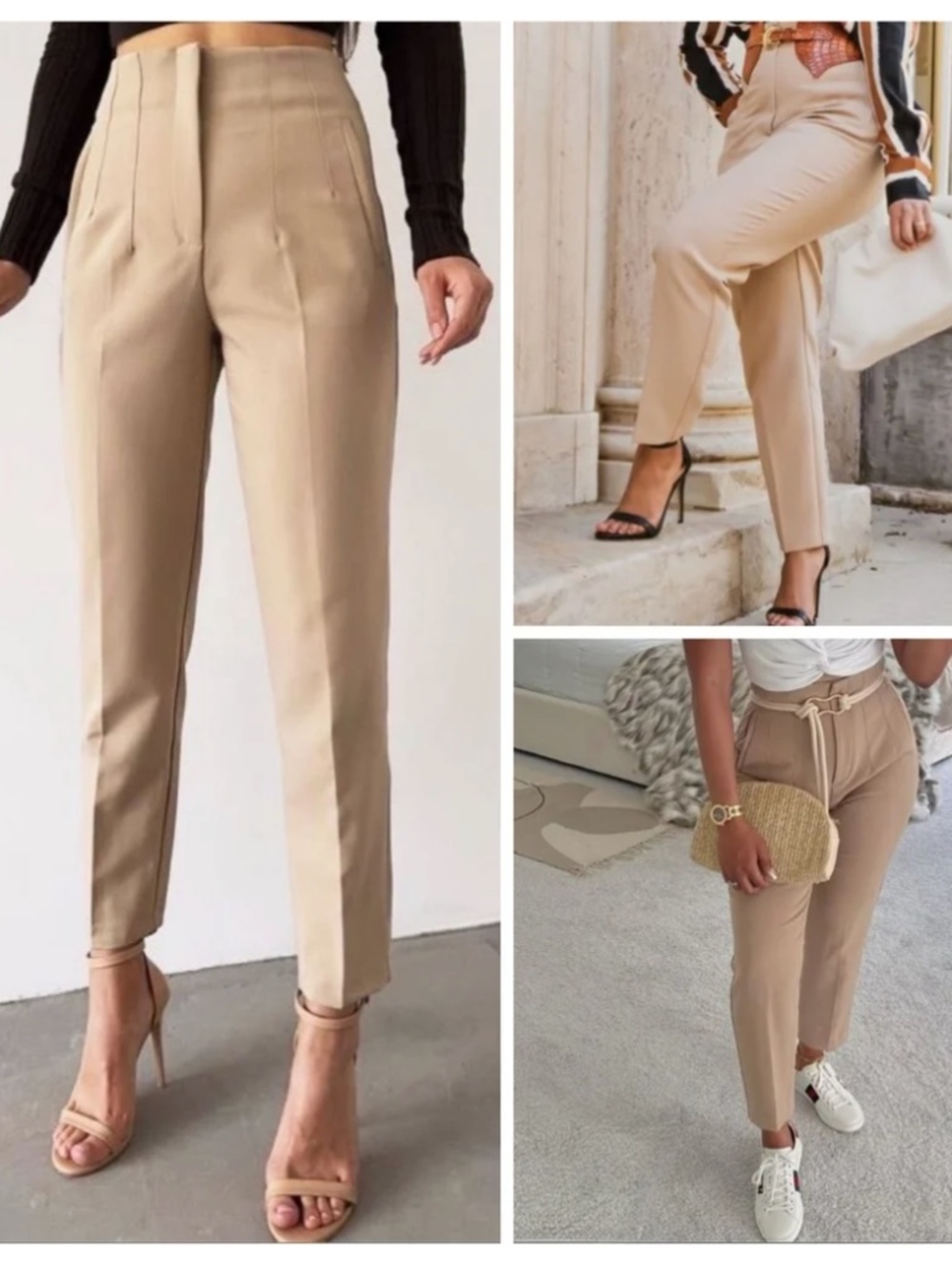 Zara Tan High Waisted Work / Dress Pants